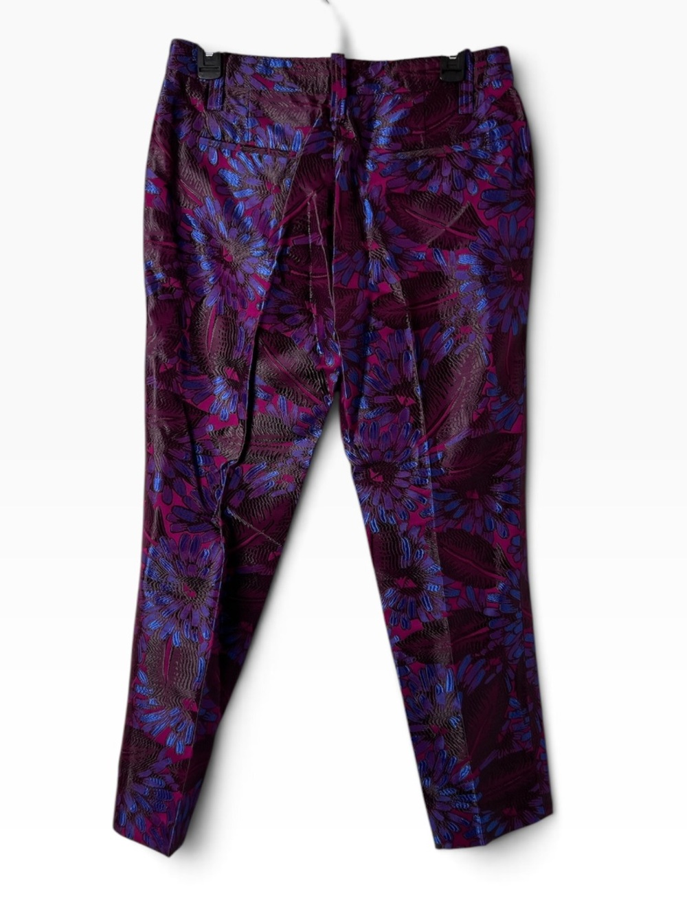 J.Crew Garden Pants Midnight Floral Jacquard Cropped Ankle Pants Size 4 - Picture 3 of 7